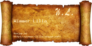Wimmer Lilla névjegykártya
